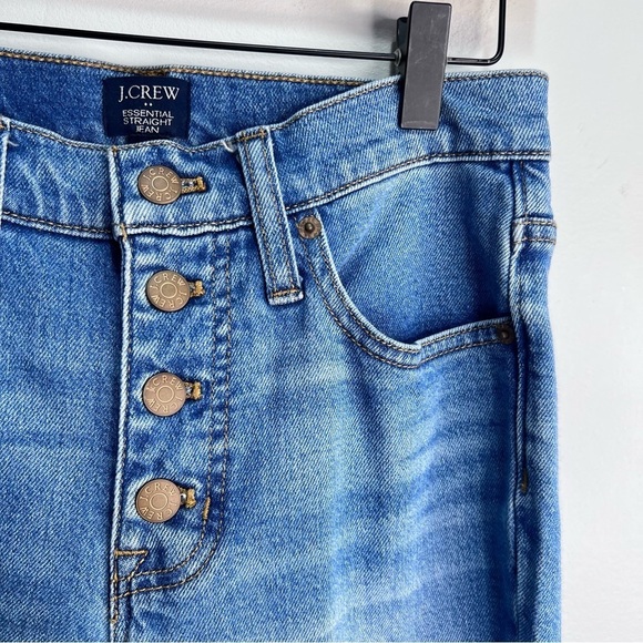 J. Crew Essential Straight Jean Raw Hem Button Fly Size 25 - Picture 8 of 13